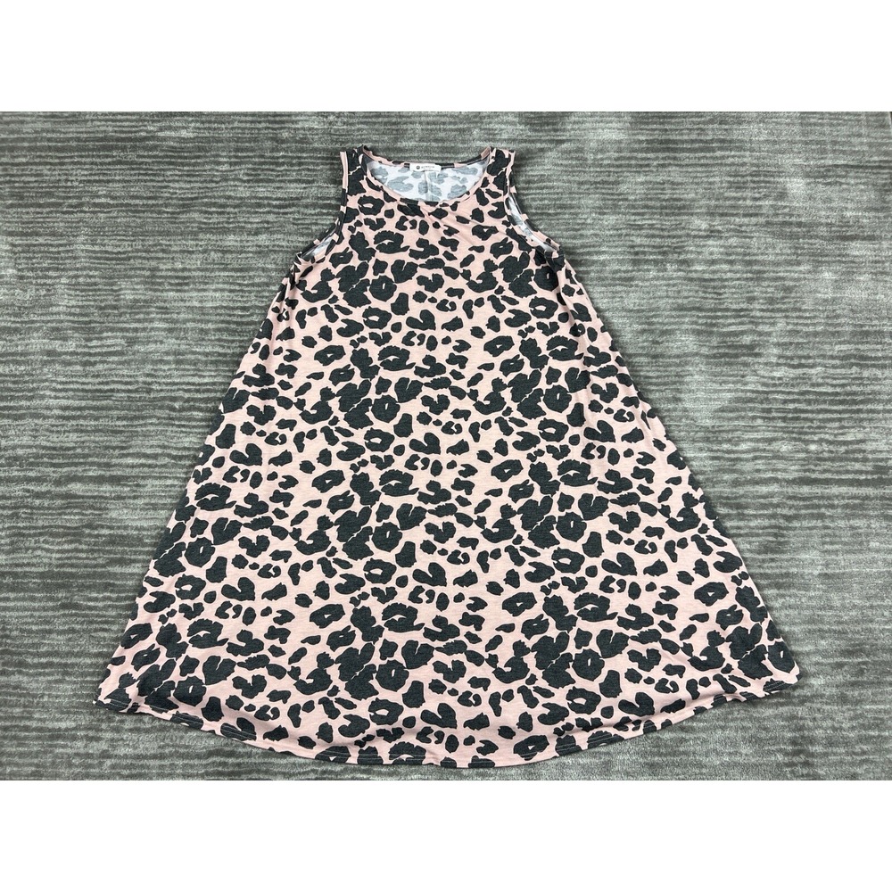 BOMBOM Dress Womens Small Pink Leopard Print Sleeveless Trapeze DA1245‎ USA Made